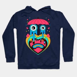 Cartoon heart under an umbrella Hoodie